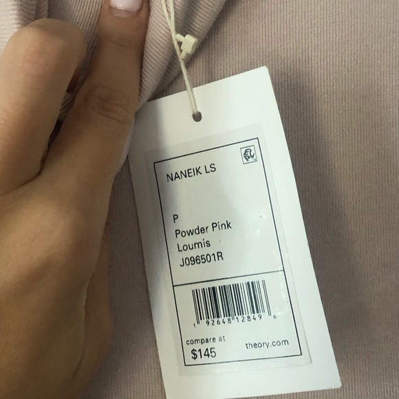 NWT Theory Powder Pink Turtleneck, Small/P - Picture 6 of 6
